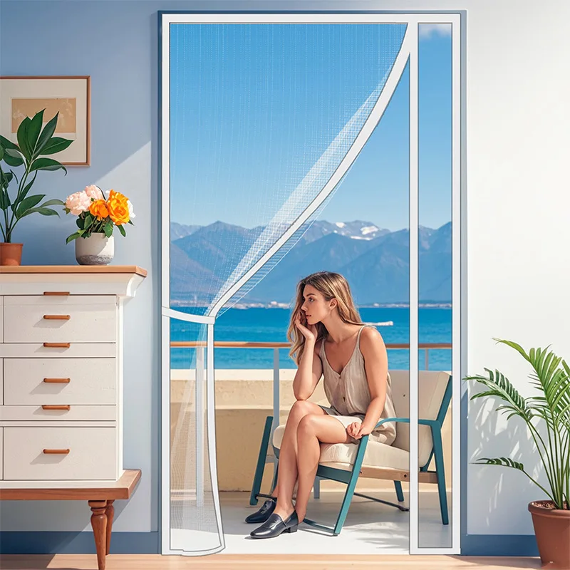 TYMF Magnetic Door Screen Window Mosquito Net White Opening Custom Size Curtain Insect Mesh and Mosquito Proof Invisible Net ﻿