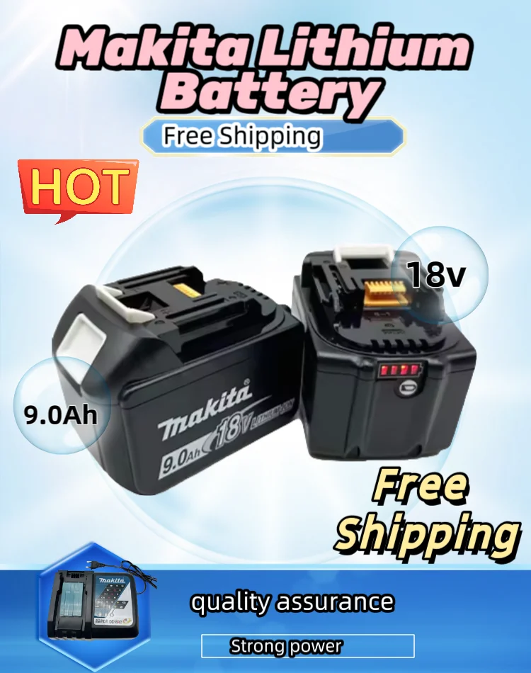 

100% Original Makita 18V 9.0Ah Rechargeable Durable Battery – Replacement for BL1830B/BL1840B Tools
