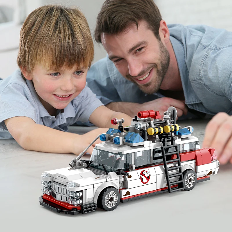 Blocs de construction techniques créatifs Ghostbusters ECTO-1, modèle de voiture de course, briques à assembler, jouets pour enfants et adultes, cadeaux