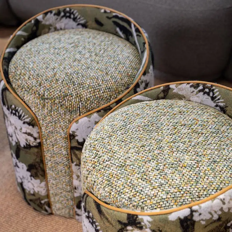 Vintage Velvet Storage Ottoman 3