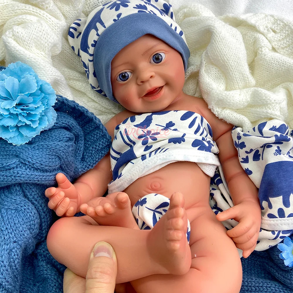 Muñeco de bebé renacido de silicona de 45 cm, adorable, lavable, con boca abierta, realista, regalo para mamás coleccionistas.