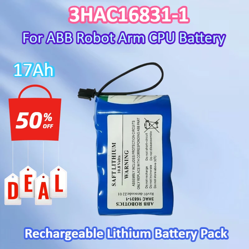 

New Battery for ABB 3HAC16831-1 10.8V 17Ah Robot Arm CPU Non-rechargeable Lithium Battery Pack