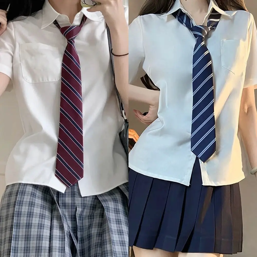 Fashion Red Striped JK Tie College Style Pre-tied Neck Ties Gentleman Party Dress Boys Girls
