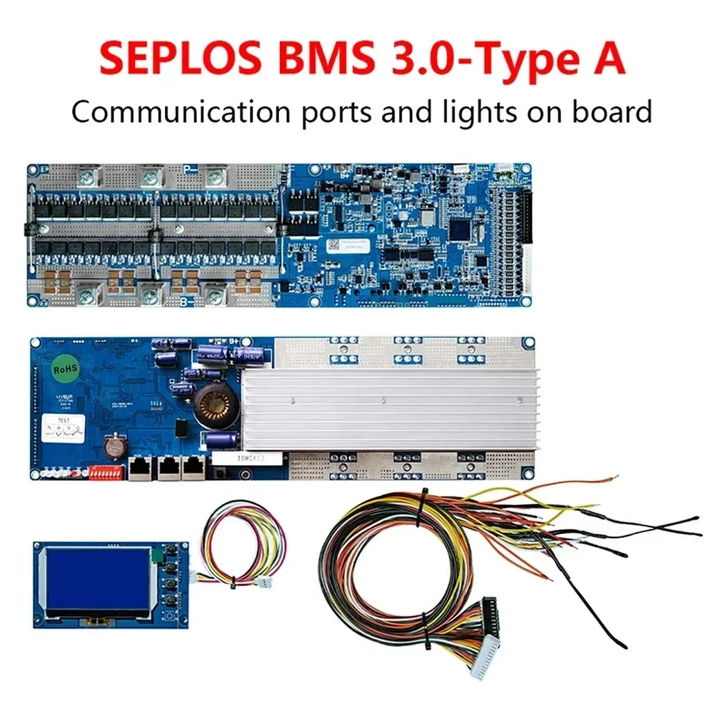 Seplos 3.0 BMS 24V 48V 100A 150A 200A 7S 8S 13S 14S 15S 16S  Li-Ion LiFePO4 Battery Inverter With Bluetooth LCD Screen Smart BMS