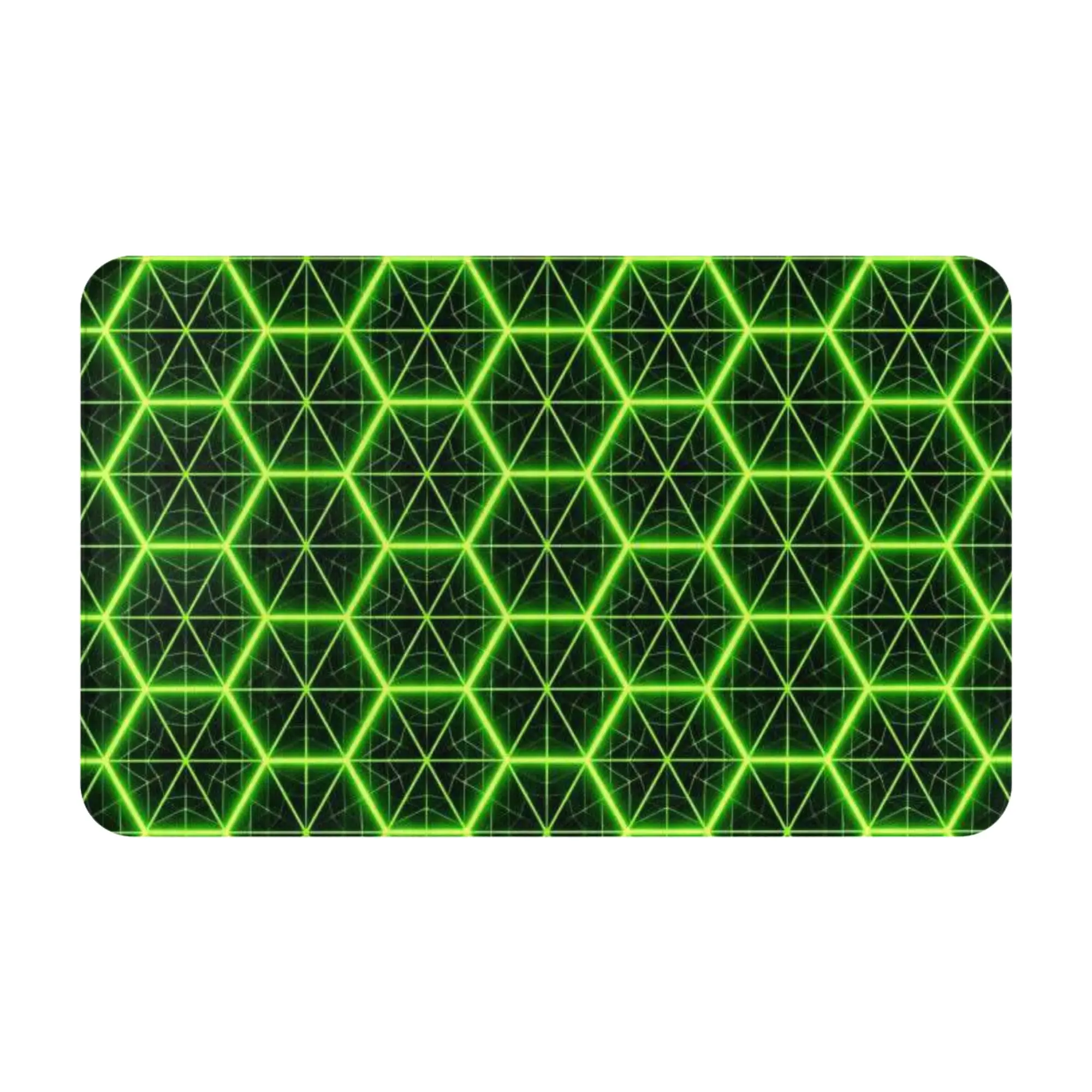 Green Hexagon Honeycomb Geometric Pattern Doormat Bathroom Living Room Mat  Absorbent Home Decoration