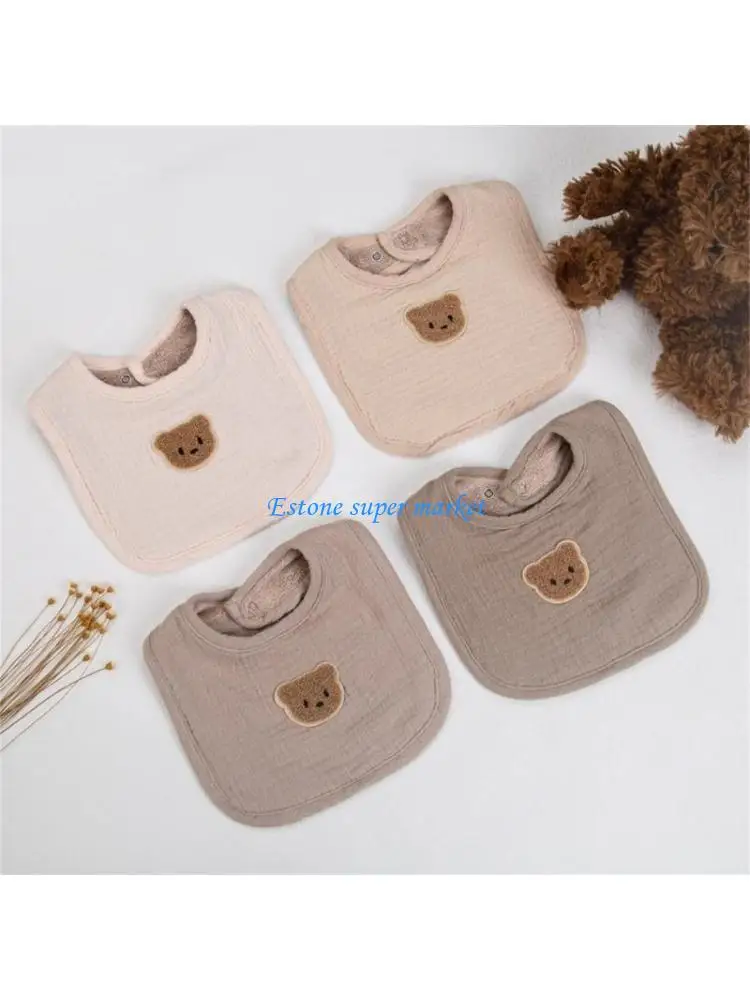

090B Infant Burp Cloth Cotton Warm Lining Drooling Bib for Sensitive Skin Winter Care