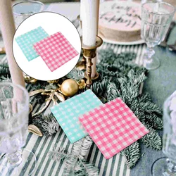80 Pcs Napkins Paper Decoupage Dinner Picnic Napkins Paper Dinner Paperation Napkins Disposable Table Grid Printing 180 Pulp