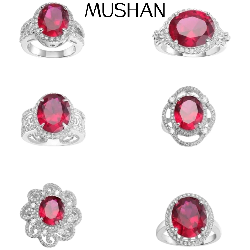 mushan-custom-jewelry-925-sterling-silver-ring-lab-red-ruby-cushion-daily-ring-for-women-18k-gold-plated-grc-certificate-rings