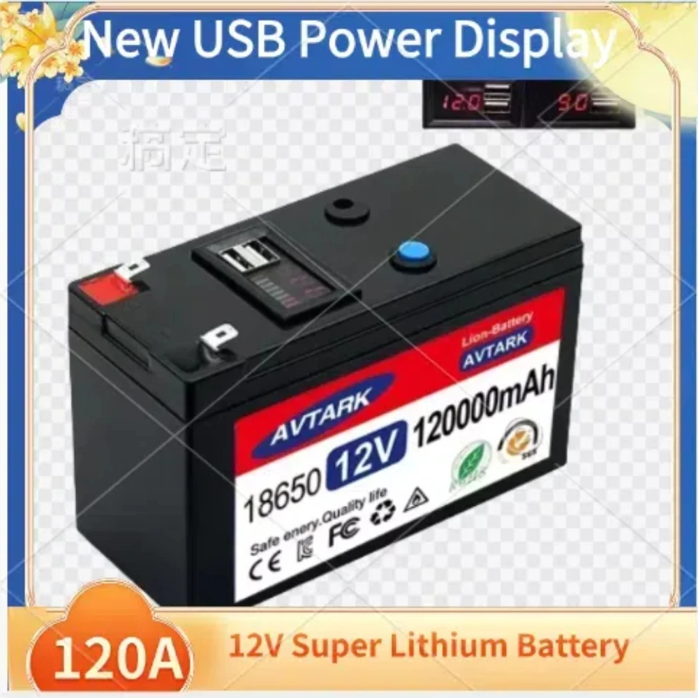 

New SUB Upgraded 12V Portable Rechargeable Battery Built-in 5V 2.1A USB Power Display Charging Port with +12.6V Ch