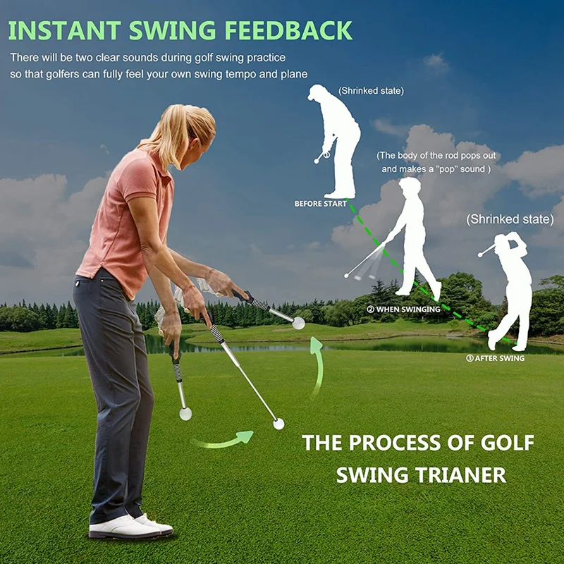 

A64T-Golf Swing Trainer Aid - Golf Swing Training Aid For Flexibility, Tempo, And Strength Golf Warm-Up Stick