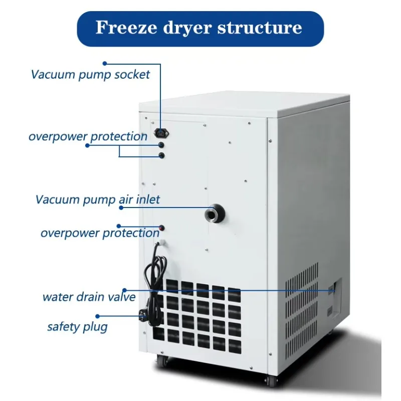 Thuisgebruik Kleine Lyofilisator Melkpoeder Snoep Vriesdroogmachine Gedehydrateerde Groenten Fruit 4Kg 6Kg Vriesdroger te koop