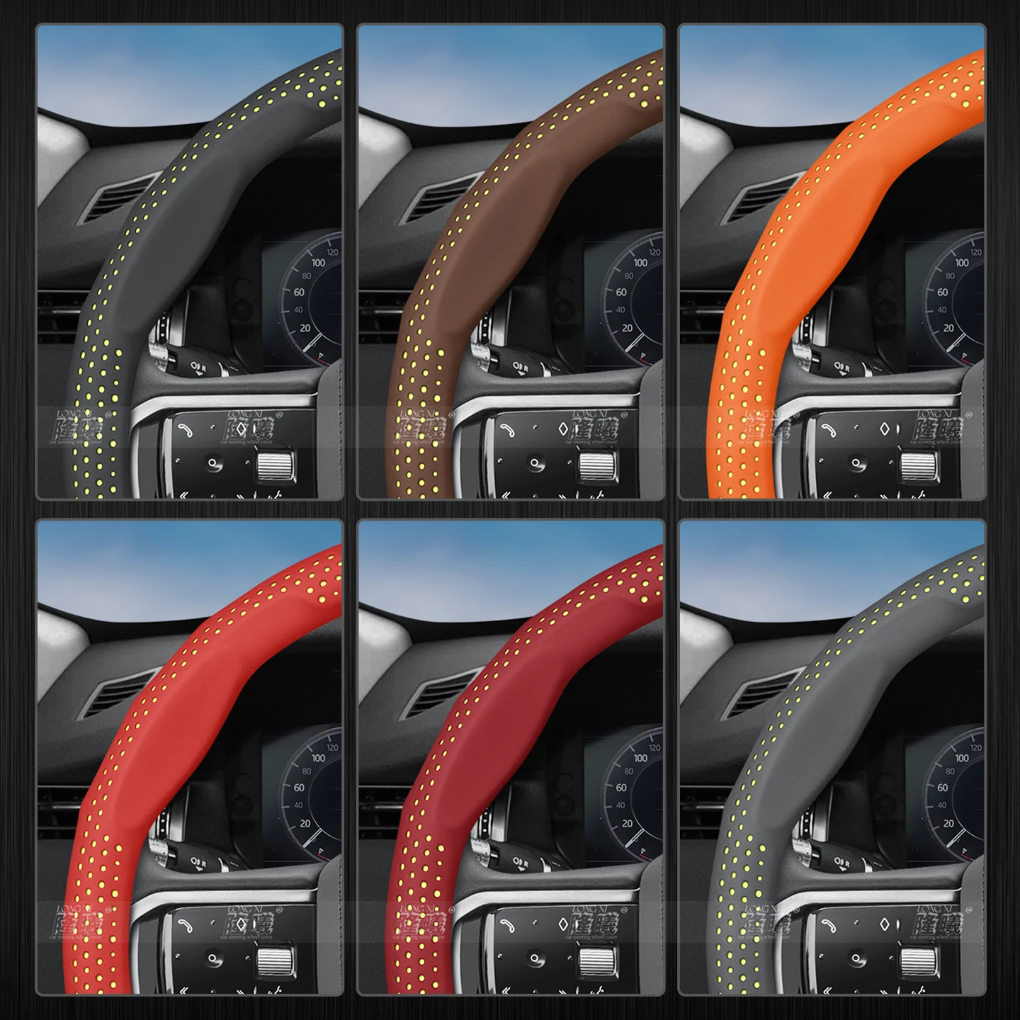 Snap-On Car Steering Wheel Cover, Easy Installation Without Sewing, Luminous Anti-Slip Wear-Resistant Steering Wheel Protector