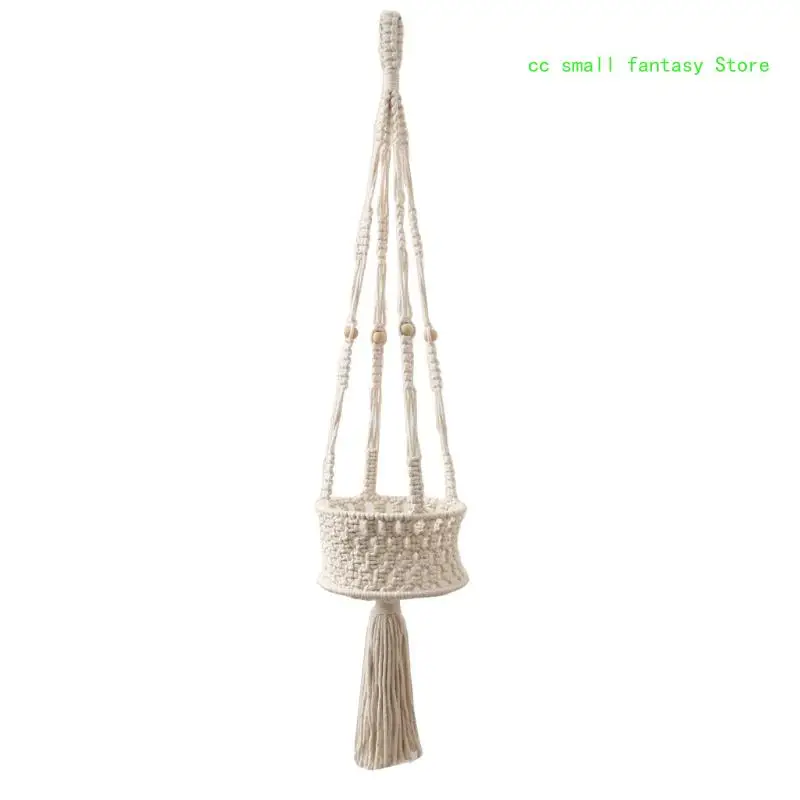 

R3MA Hanging Plant Handmade Macrame Plant Hanger Flower Pot Holder Wall Decor Courtyard Garden Hanging Basket Home Decoration