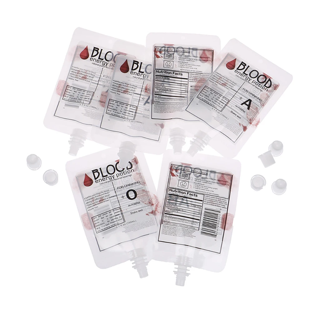 Halloween Blood Bags For Drinks,150ml Vampires Blood Container Bag,Horrors Party Blood Bag Supply,Pvc Fake Blood Bottle