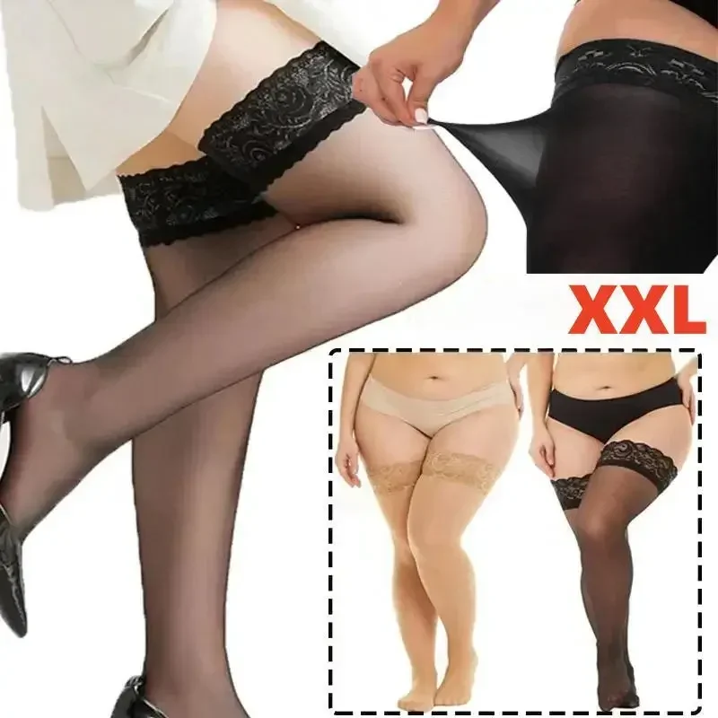 

Plus Size Sexy Thigh High Stockings Pantyhose for Women Lace Lingerie Sheer Lolita Girls Stocking Knee High Socks