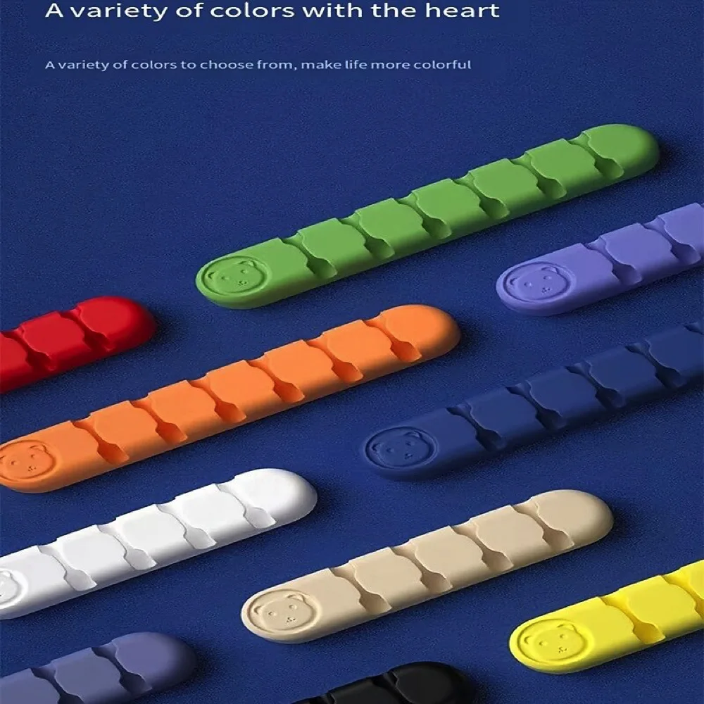 Organizador de Cables de silicona, Clips de gestión de escritorio para ratón, auriculares, auriculares, soporte de cables para coche