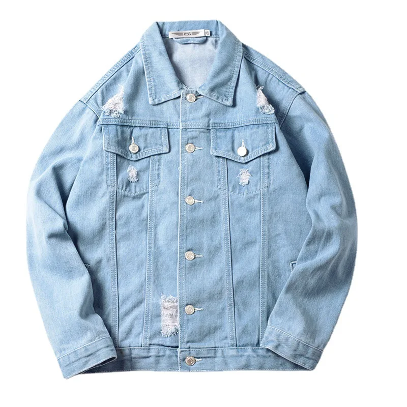 

Jacket Denim Man Wholesale Custom Embroidery Men Outdoor Wear Denim Jacket Plus Size Men's Jackets