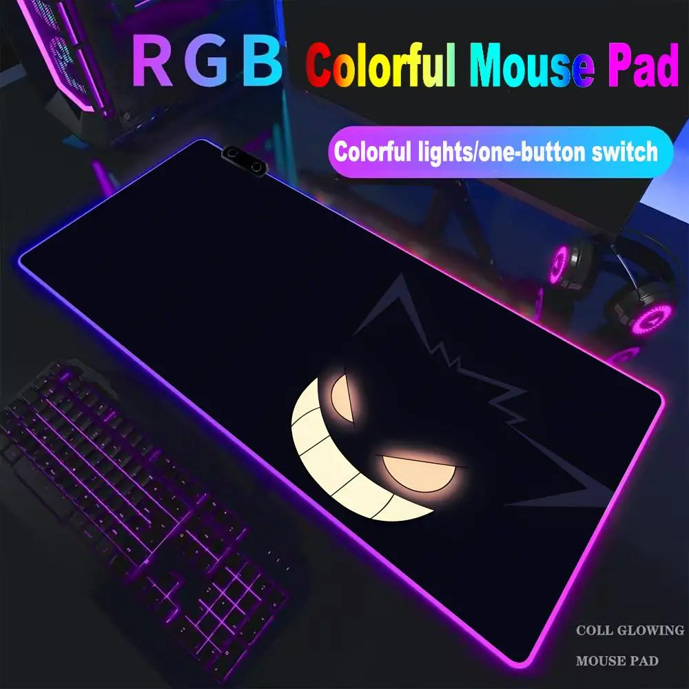 

Cute Gengar Mouse Pad High-end E-sports Mouse Pad Mouse Pad RGB LED Pc Large Student Writing Pad Gamer Luminous Mat Potdemiel