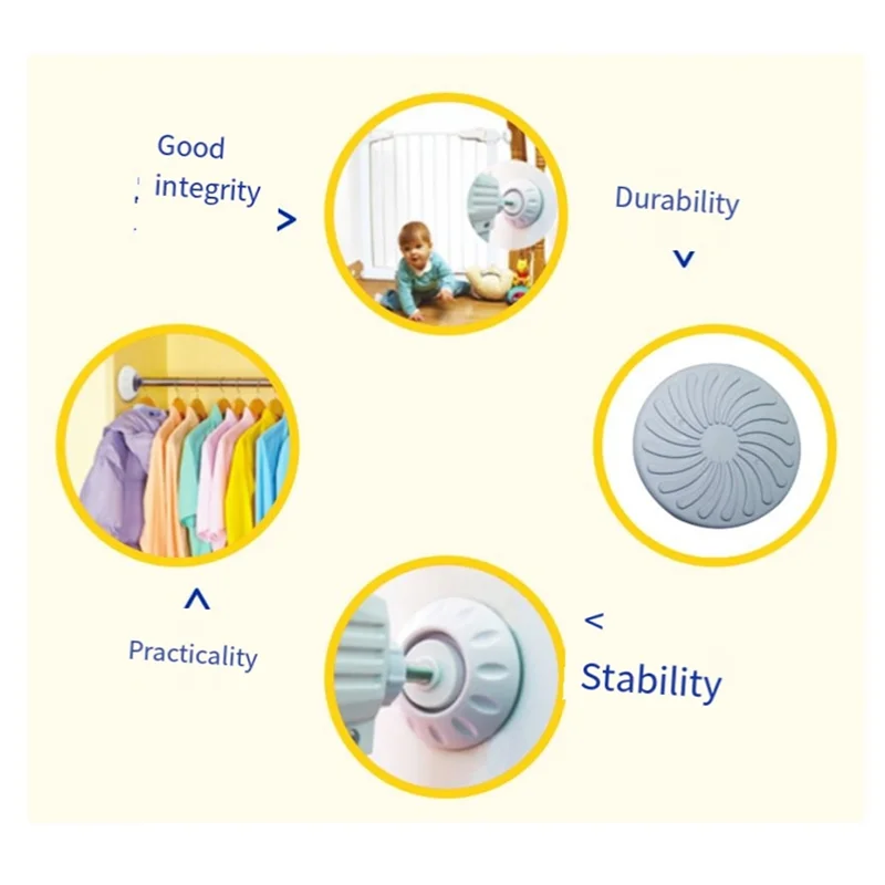 【Best Selling】Wall Safety Protectors And M8 Threaded Spindle Rods Baby Gate Extender Kit 4 Pack For No-Drill Pressure Gates