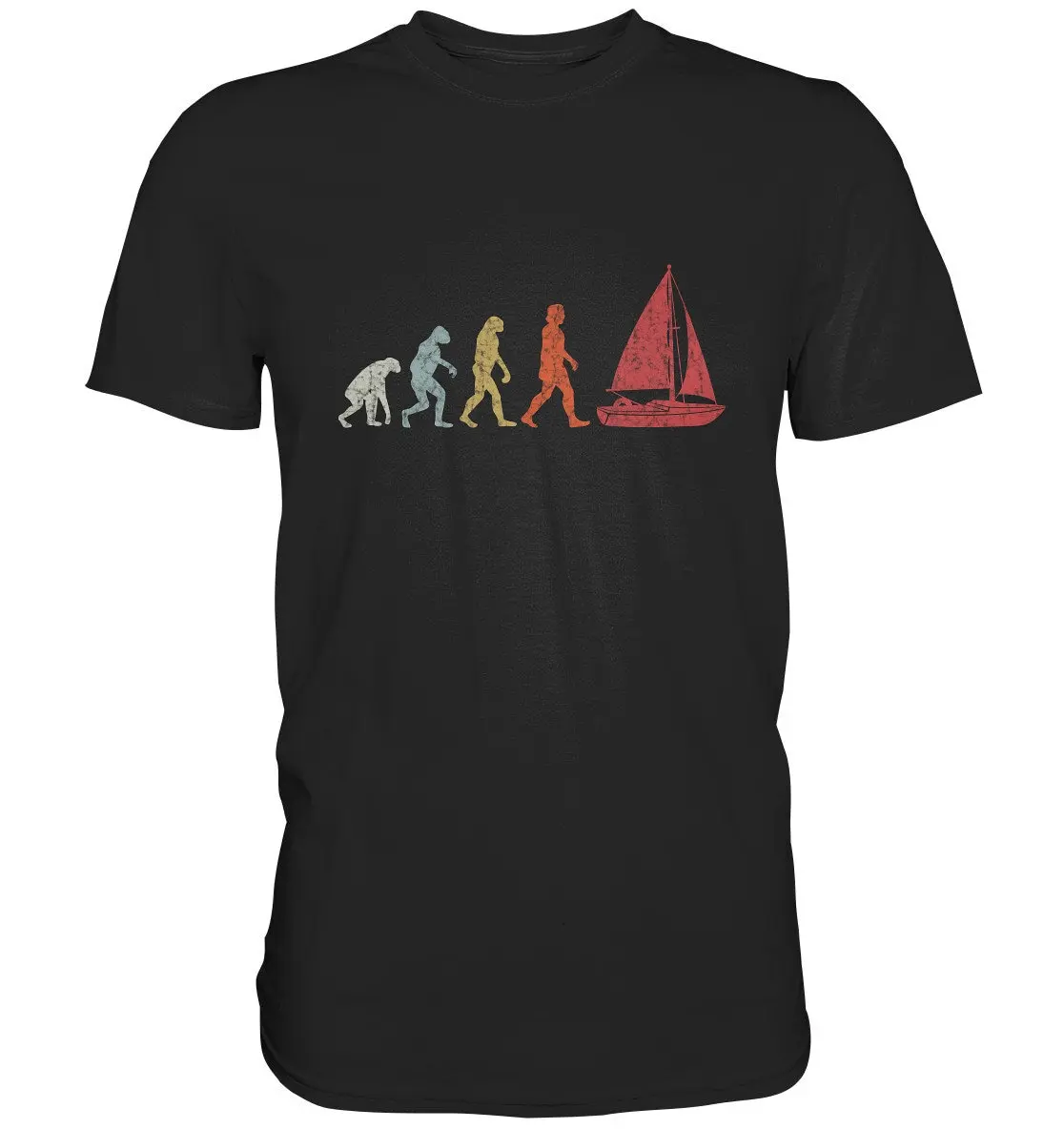 Catamaran Sailing Evolution Sailor Retro Vintage T Shirt