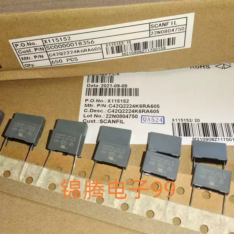 10-100pcs Farad MKP62 0.22UF 305V 224K non-polar film capacitor C42Q2224K6RA605 P15