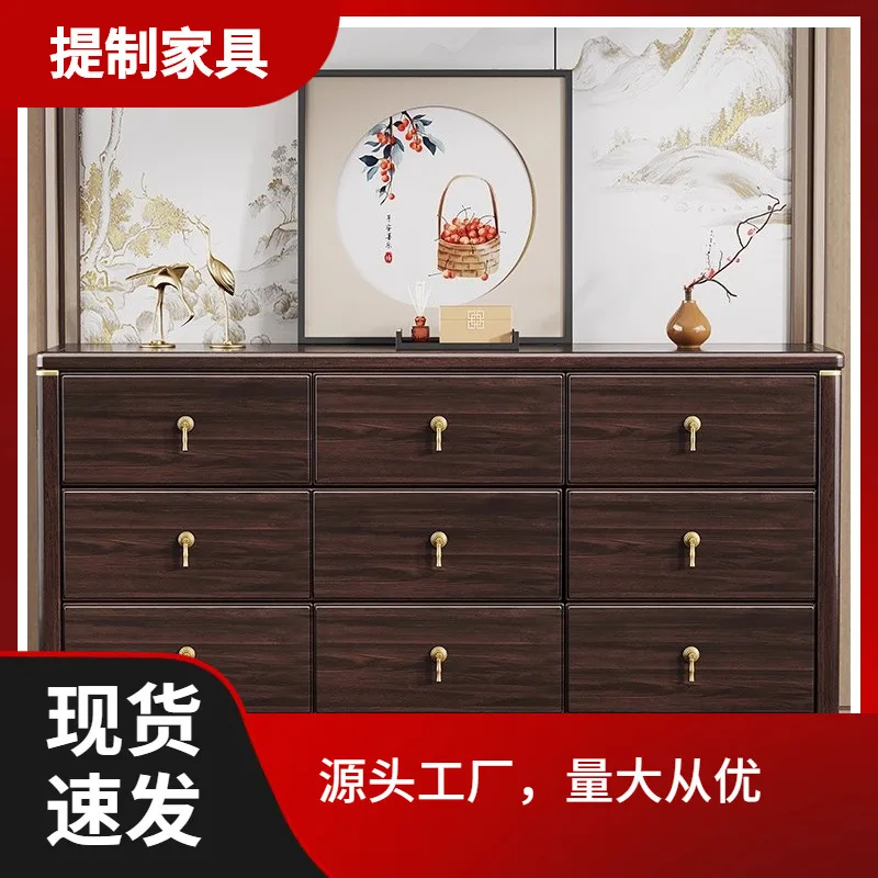 New Chinese solid wood bucket cabinet purple gold sandalwood three four five bucket cabinet combination living room dining