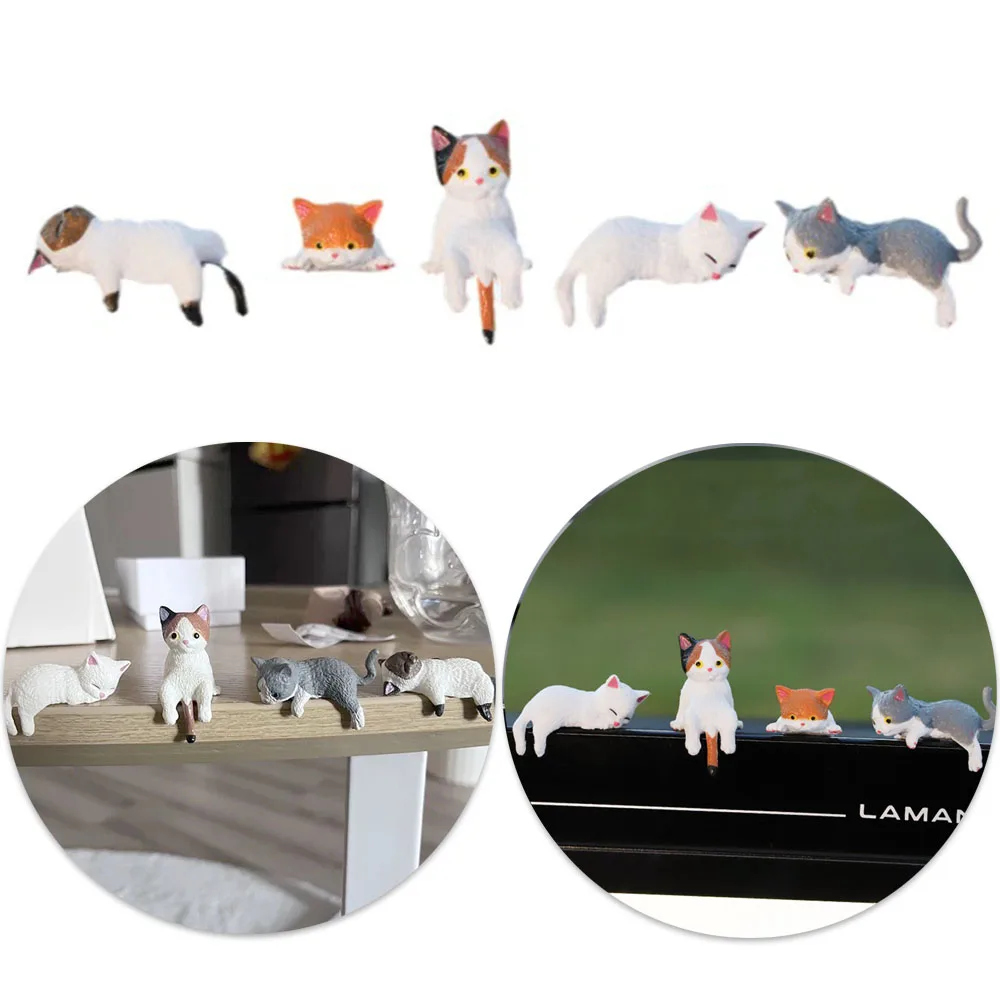 Cat Cartoon Dashboard Decorations Cute Animal Display Screen Charm Portable Ornaments For Vehicles Office Keyboard Table Statue