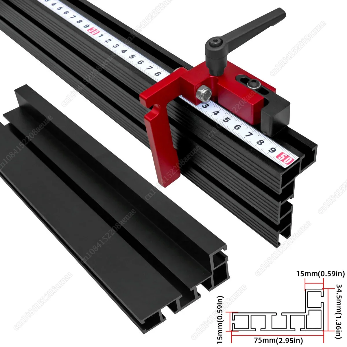 Aluminum Multi T-Track Fence Woodworking Miter Track Fence,DIY T Slot Bandsaw Jig Miter Track Sliding Bracket Miter Gauge Backer