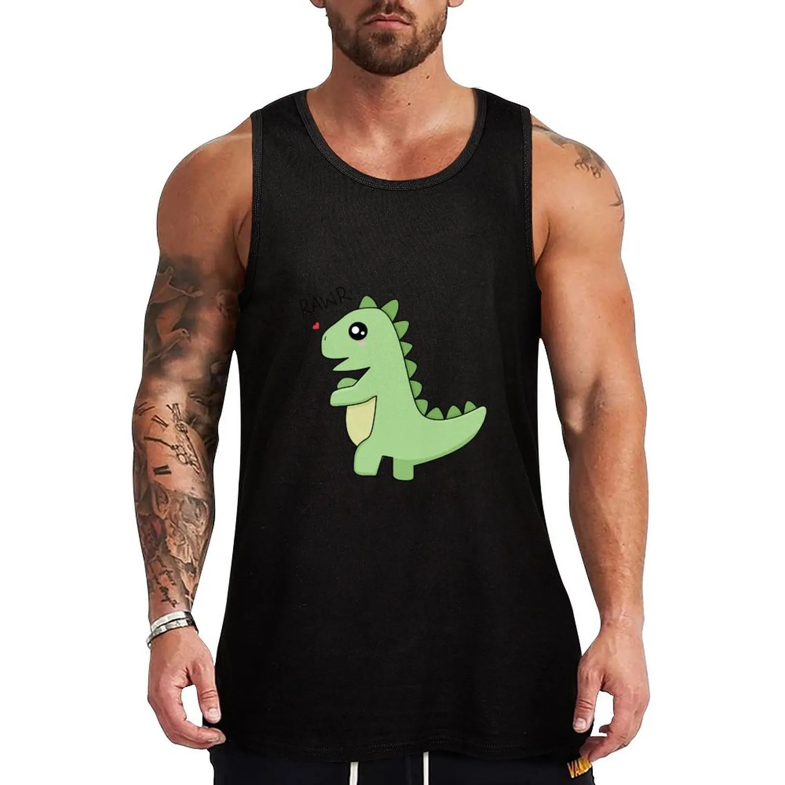 

Cute T-Rex Dinosaur Rawr Tank Top Sleeveless men sleeveless vest for men clothes for men summer
