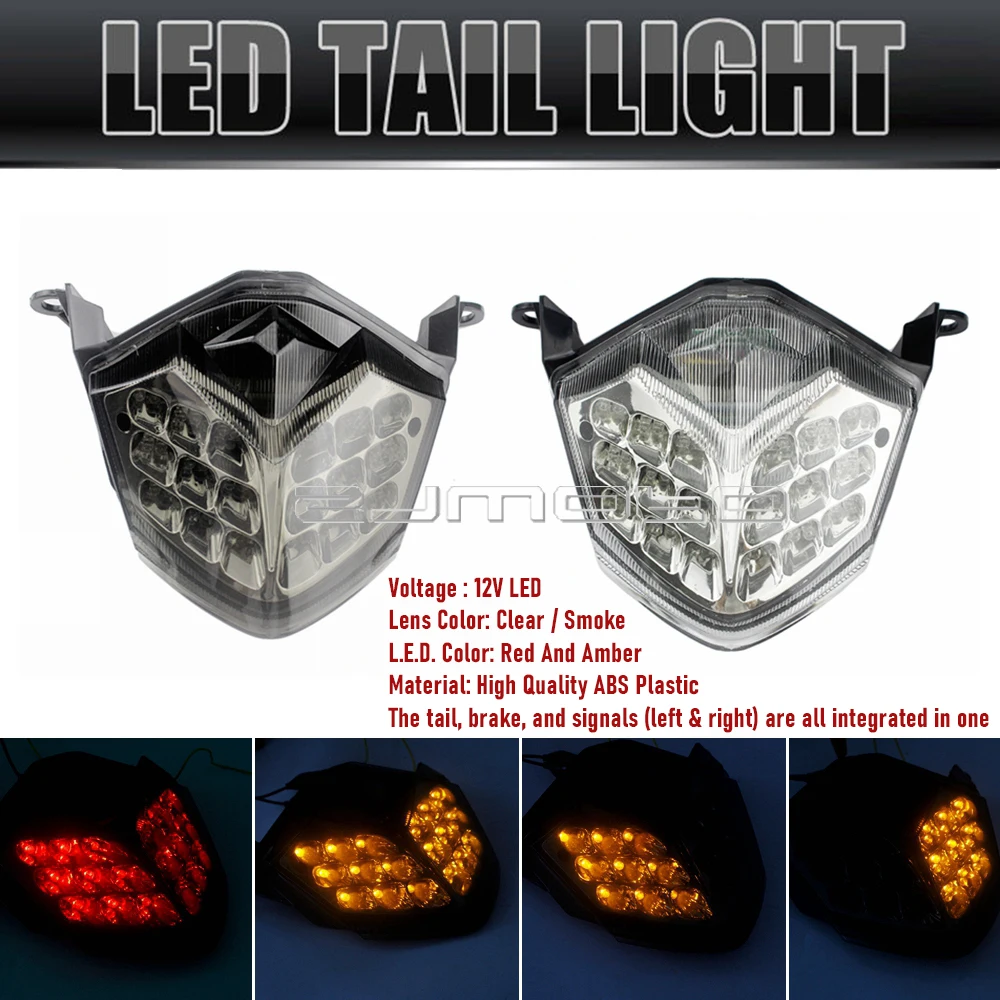 Motorcycle Integrated Tail Light For Z1000 2007-2009 Stop Rear Ligth w/ Turn Signals LED Taillights For Kawasaki Z750 2007-2013