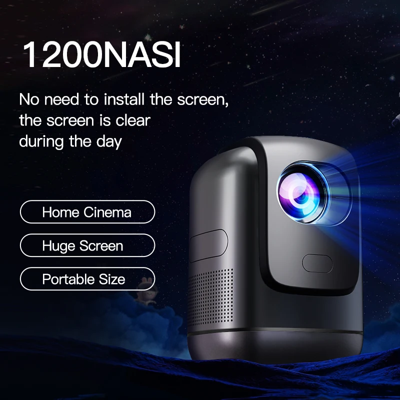 

ATB LCD 4K projector 240ANSI built-in speaker 5W WIFI Bluetooth BT5.0 1920*1080P home theater outdoor portable TZ-1 wall-mounted