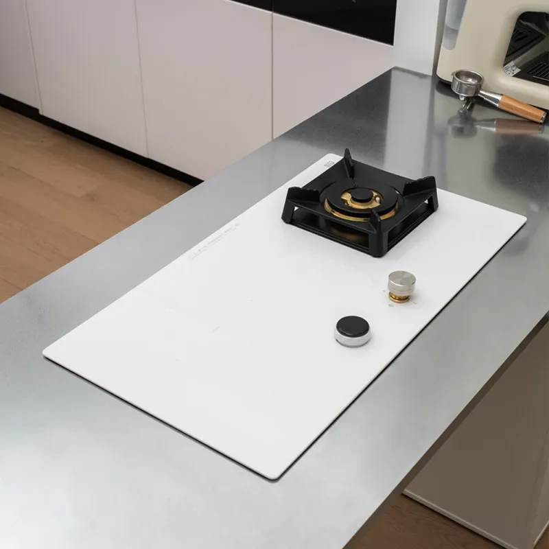 

White one electricity and one steam gas stove induction cooker integrated embedded electrical dual-purpose