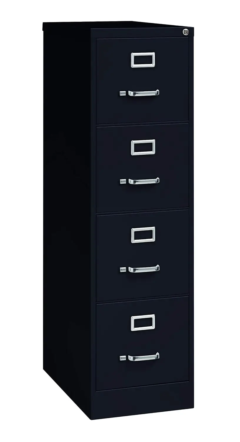 Hirsh 15" W 4 Drawer Vertical File Cabinet, Black, Letter 17546 - 1 Each