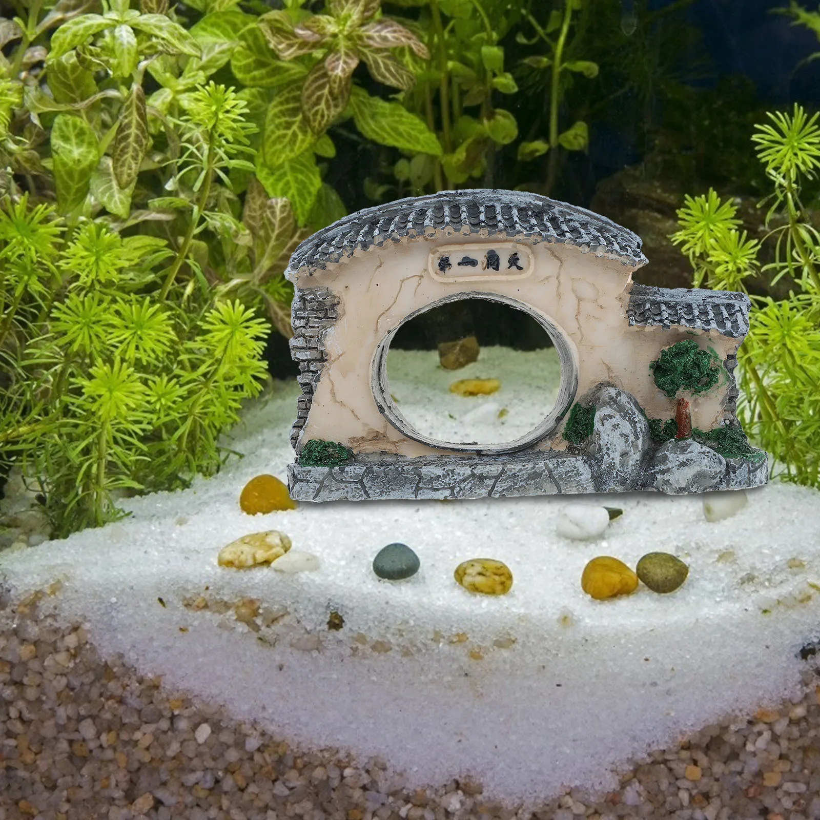 

1Pcs Aquarium Gate Decor Resin Artificial Fish Tank Landscaping Simulation Decorative Ornament Fish Tank Accessories Garden