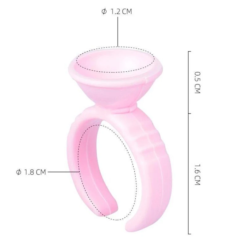 Tattoo Ink Ring Cup Tattoo Pigment Pink Cup Eyelash Flowering Glue Ring Holder Tattoo Color Bowl Tattoo Accessories Tools