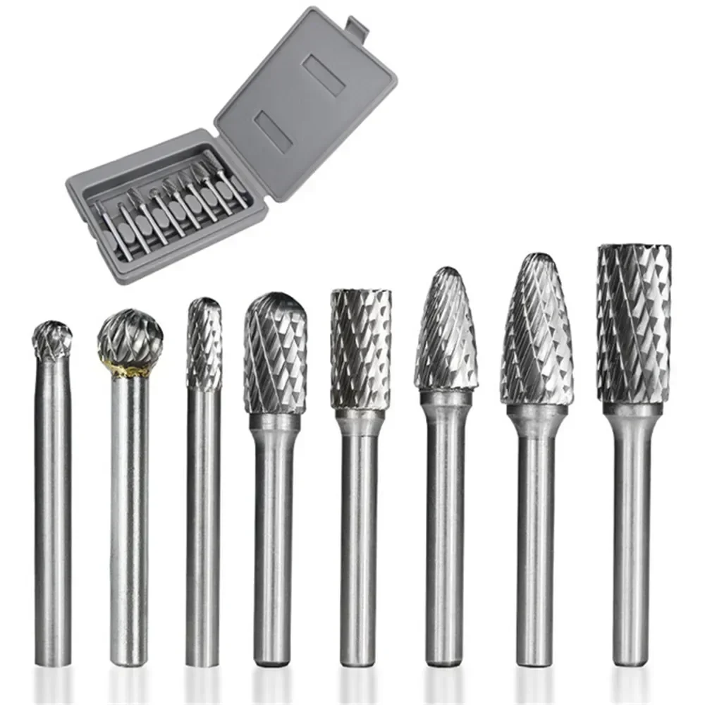 

Carbide Rotary Burr 8 Pieces 6Mm Shank Cutter File For Milling Metal Double Cut