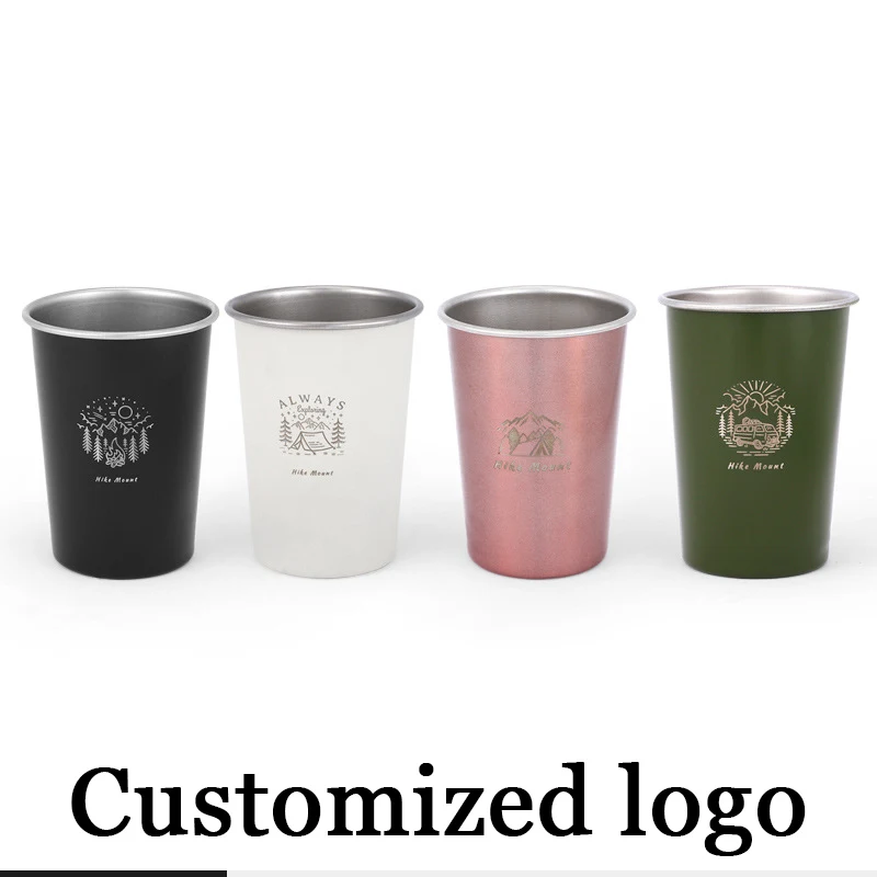 40-350ml Simple design 304 Stainless Steel Beer Mug Outdoor Camping Coffee Mug Wholesale Free customization Logo