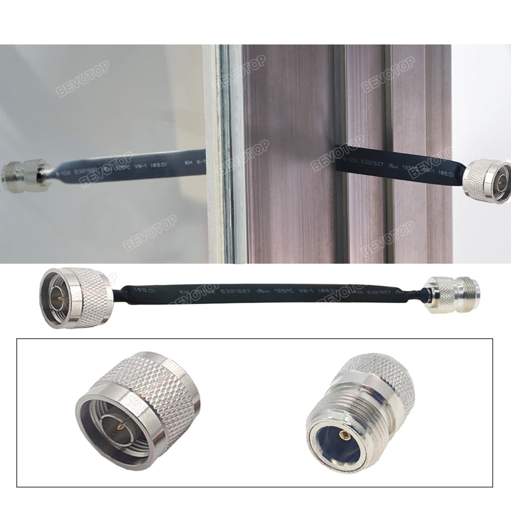 N Male to N Female Jack Door/Window Flat Cable RF Coaxial Cable 50Ohm Pigtail LTE Antenna Extension Jumper Cord Adapter