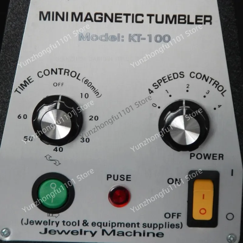 Mini Magnetic Tumbler Magnetic Polishing Machine Diamond Polishing Tumbler Gemstone Polisher KT-100