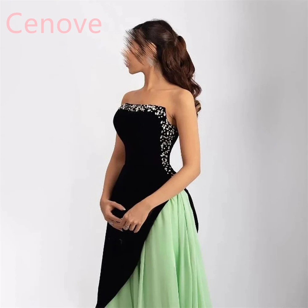 

Cenove 2024 Arab Dubai Strapless Prom Dress Sleeveless With Floor Length Evening Fashion Elegant Party Dress For Women