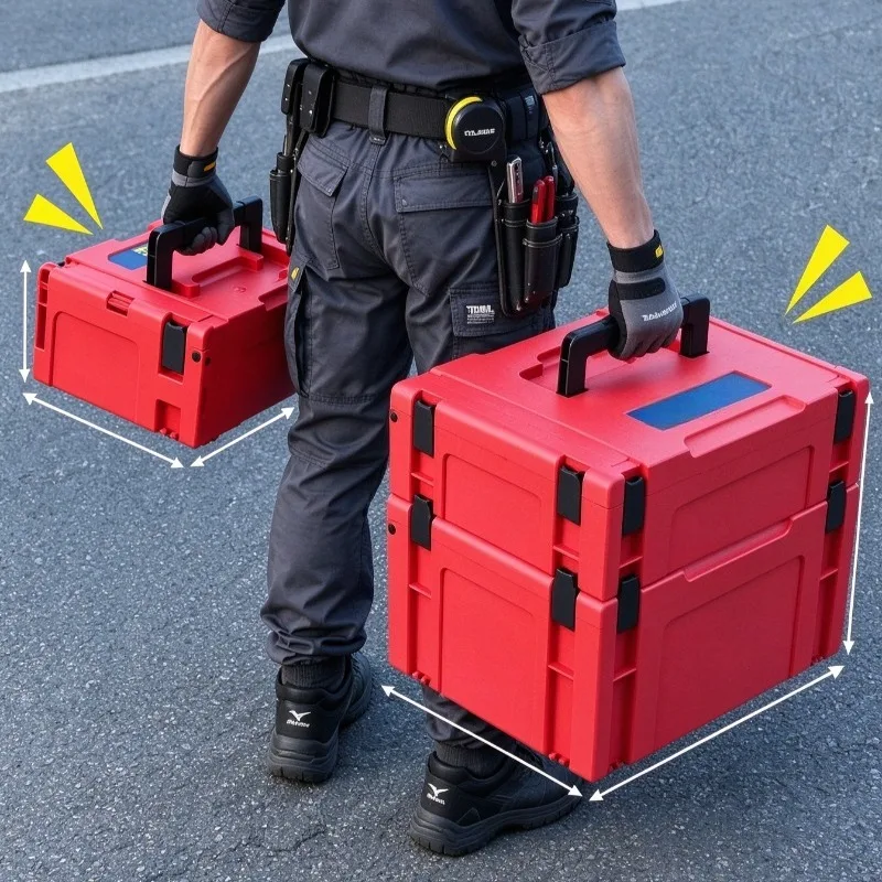 Stackable Tool Case Handheld Electric Drill Storage Box Large Capacity Tools Organizer Box Professional Waterproof Hardware Case