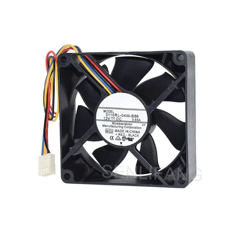 3pcs New Cooler 3110RL-04W-B86 8025 DC12V 0.65A 80*80*25MM Four Pins PWM Temperature Control Fan For NMB-MAT