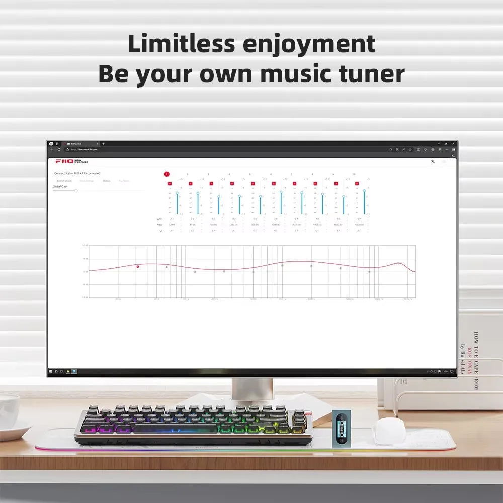 FIIO KA15 adaptor Audio USB C, tipe-c ke 3.5mm 4.4mm USB Dongle penguat DAC HiFi dekoder portabel headphone power AMP dengan wadah