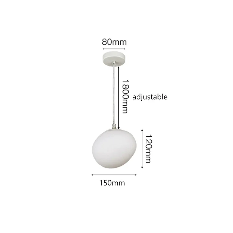 Ayilong Gregg Glas Hängelampe Weiß 10