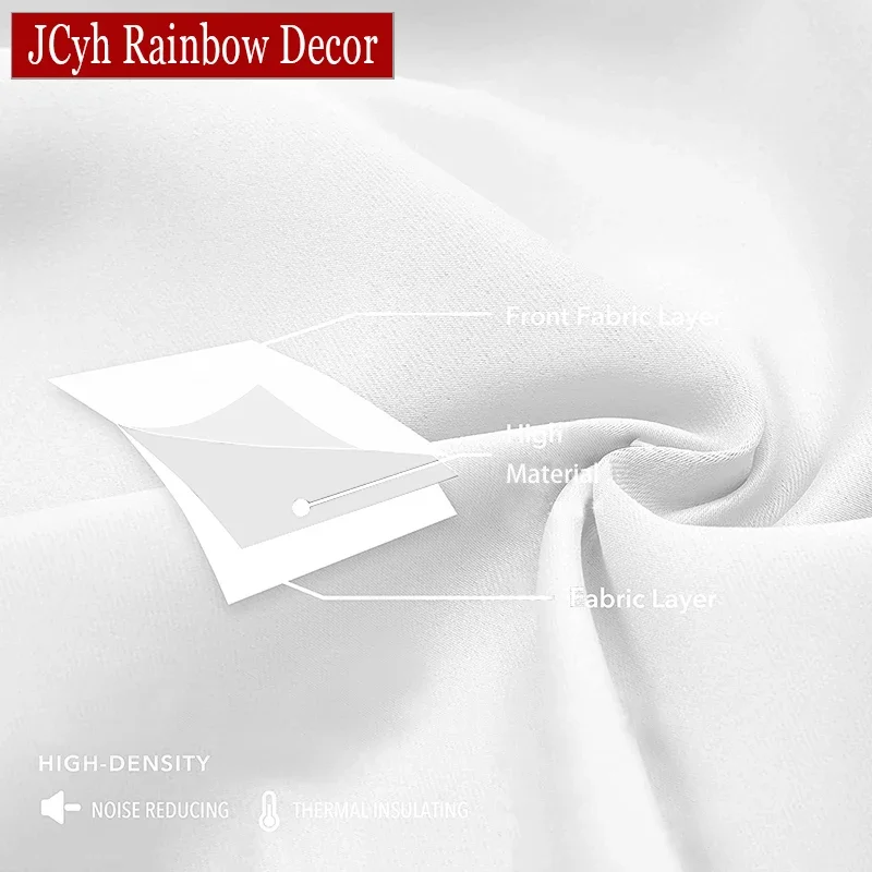 White Blackout Short Curtains for Living Room Bedroom Ready-made Curtains for Kitchen Rooms Window Opaque Cortinas Shading 75%