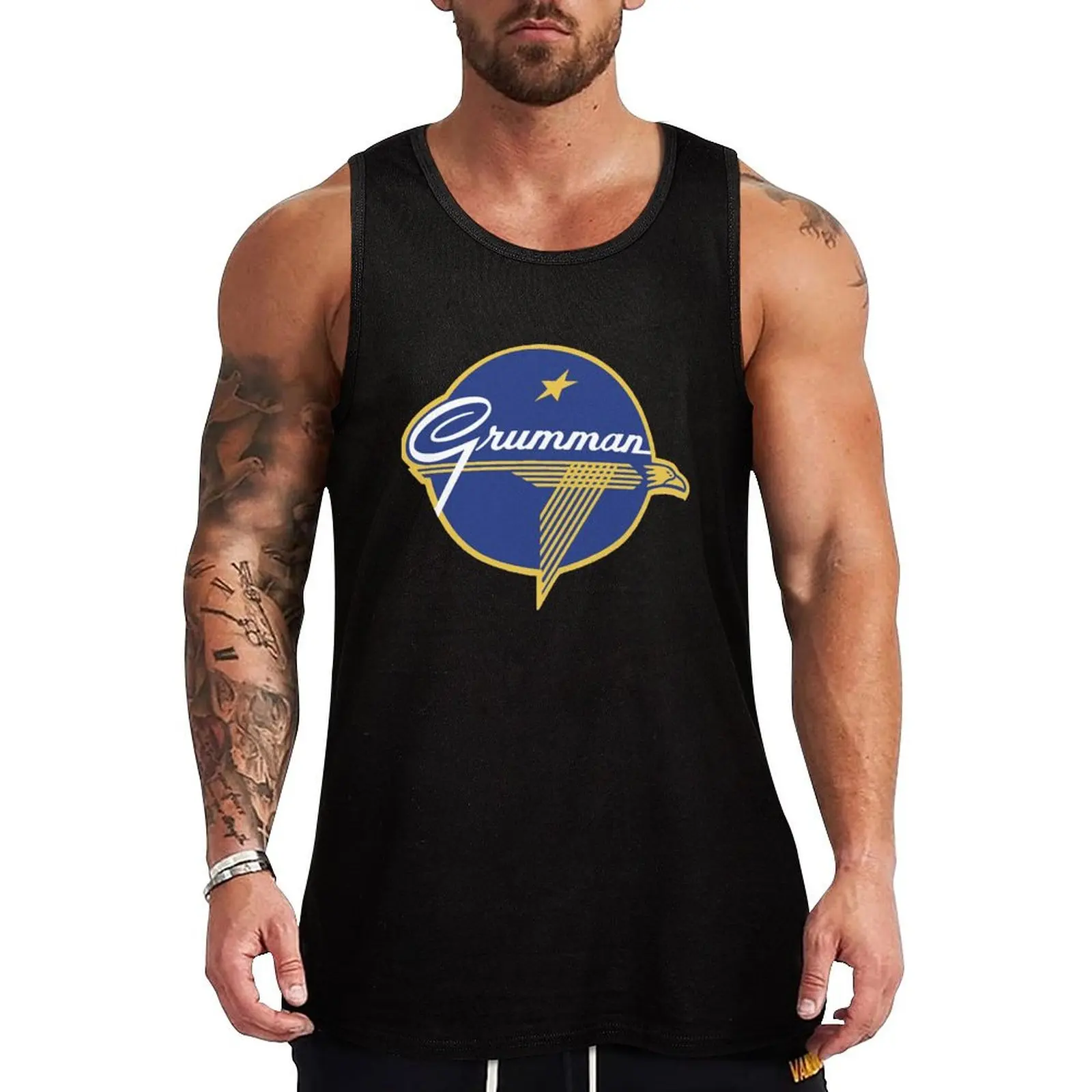 

Grumman Vintage Aircraft USA Tank Top Men's clothes Sleeveless T-shirt Bodybuilding clothing man