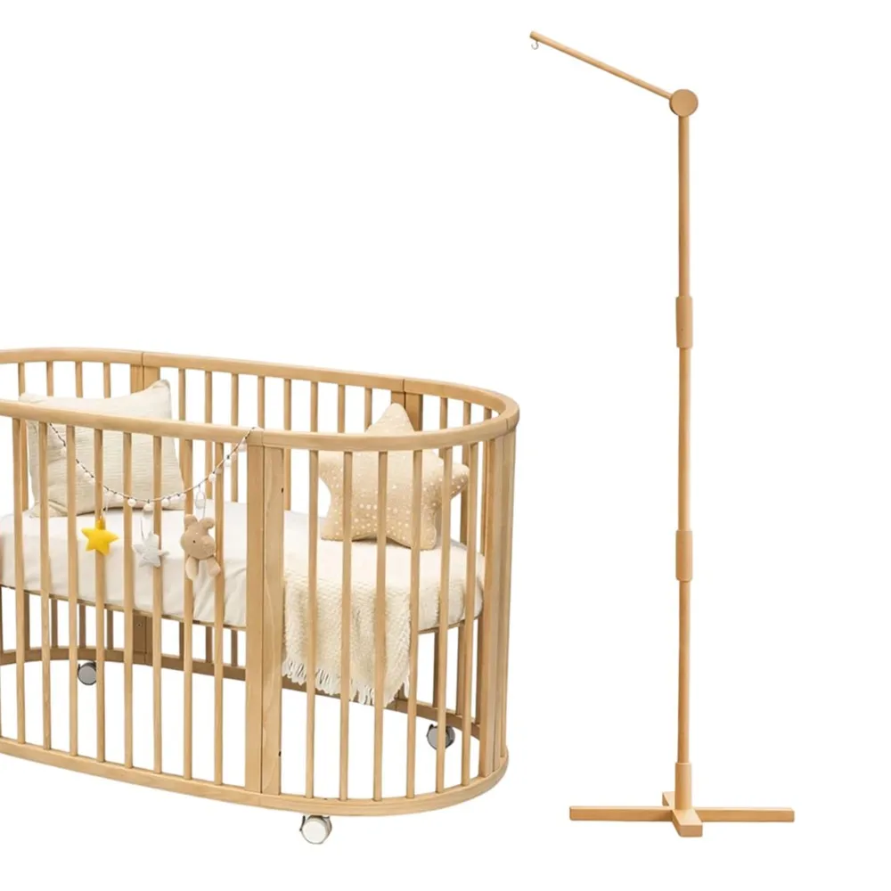 

For Crib Mobile 61 Inches Wooden Floor Standing Anti-Dumping Attachment For Crib Movable Baby Mobile Hanger