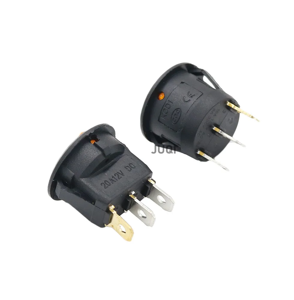 4Pcs 3Pin AUF/OFF Auto 220V/12V Round Rocker Dot Boot LED Licht Kippschalter SPST Licht Schalter YUAN