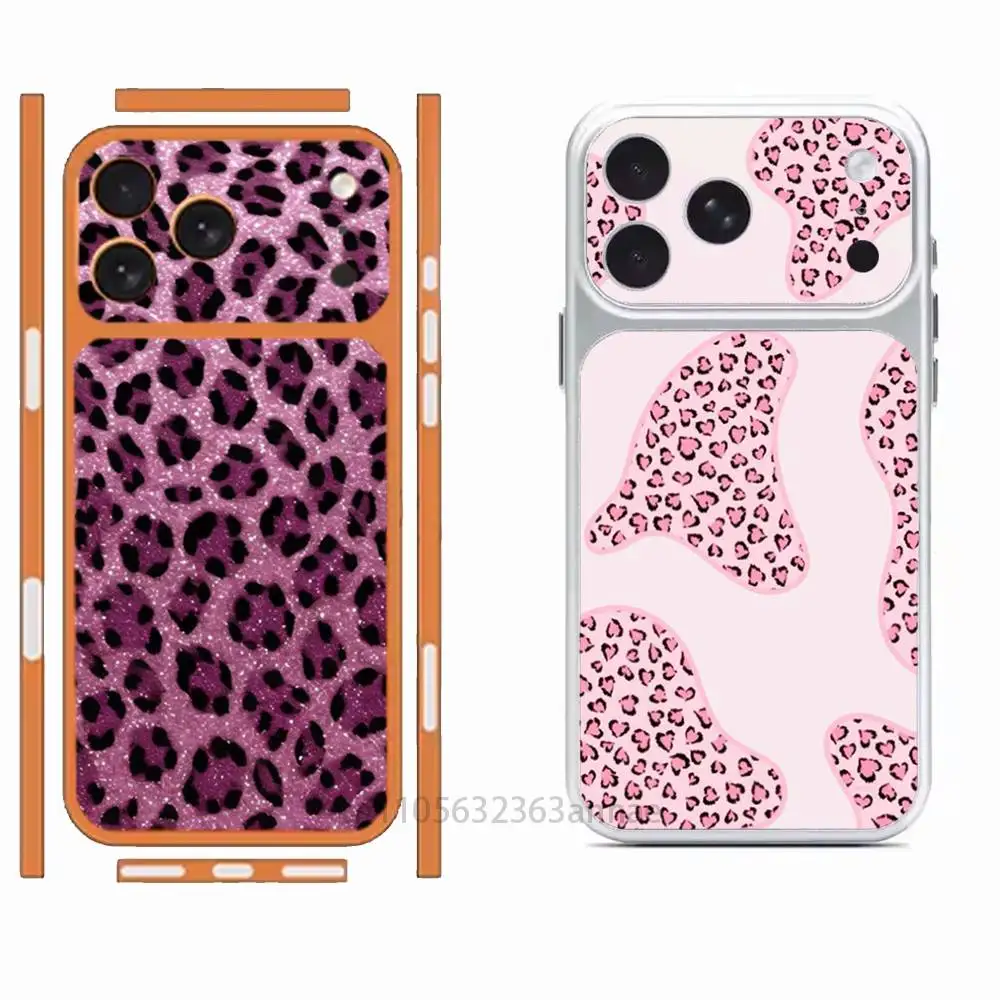 

Наклейка-накладка на заднюю панель для iPhone 17 Pro/Pro Max с дизайном «Леопард и розовый тигр»