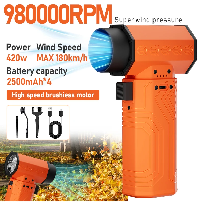 

980000RPM Turbo Jet Blower Powerful Air Blower Brushless Motor Thrust Turbo Fan 10000mAh Souffleur Air Puissant Car Blower